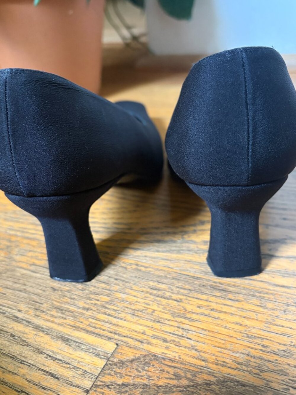 Stuart Weitzman vintage square toe pumps Black Size 8.5 - Picture 2 of 11
